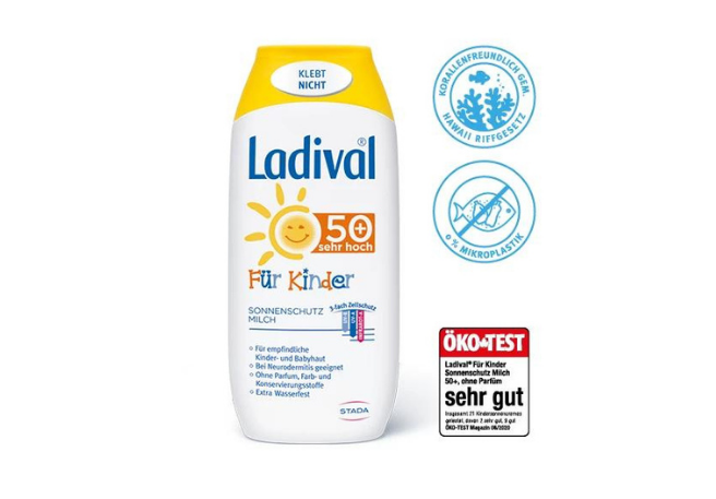 Ladival fuer Kinder Sonnenschutz Milch erhaelt Bestnote von Oeko-Test