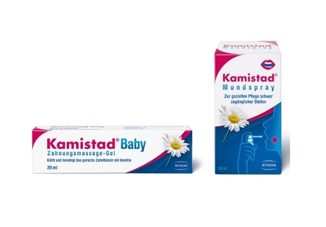 Neue Consumer Health-Produkte von STADA Kamistad Mundspray zur Pflege gereizter Stellen und Kamistad Zahnmassage-Gel fuer Babys