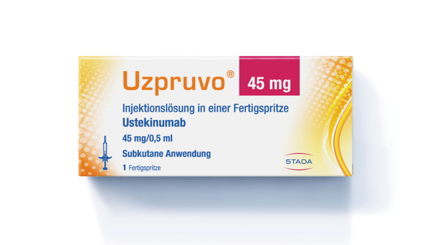 Uzpruvo® 45 mg Injektionslösung in einer Fertigspritze