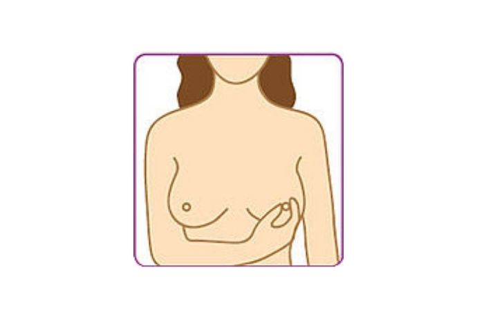Brust abtasten - 3. Schritt