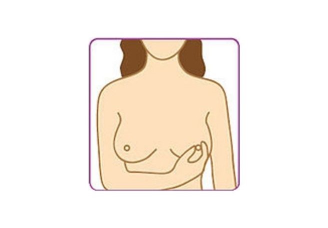 Brust abtasten - 3. Schritt Brust abtasten - 3. Schritt