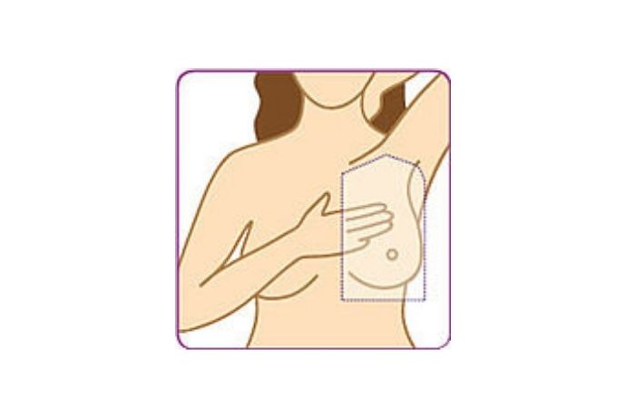 Brust abtasten - 2. Schritt